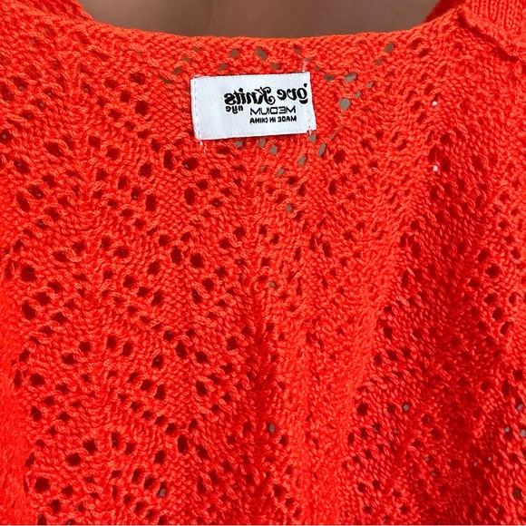 Crochet Knit Lace Up Front Crop Top - Picture 7 of 7